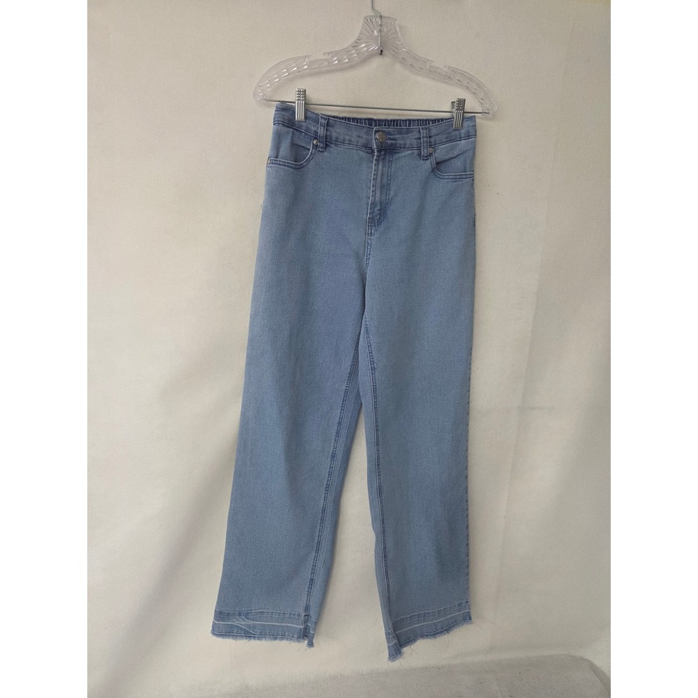 Madden NYC Womens Light Wash Straight Leg Raw Hem Jeans WMGPSK99S Size S